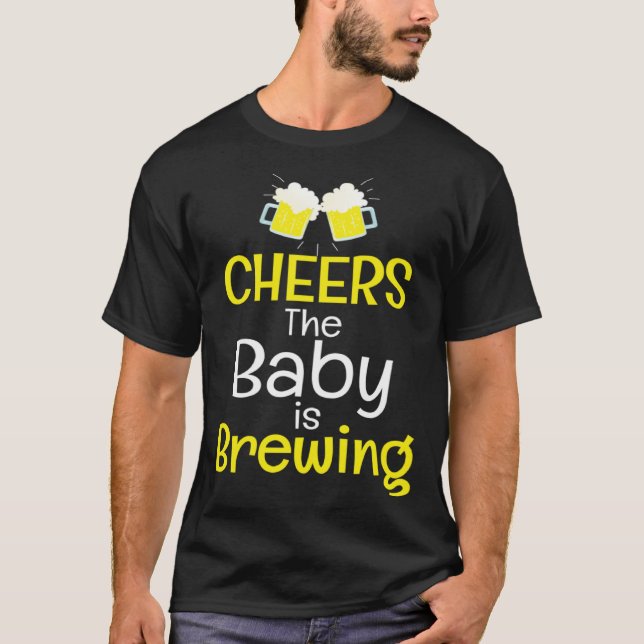 Cool Cheers Baby Is Brewing Beer Brewing Teachers T Shirt (Framsida)