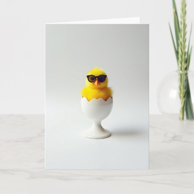 Cool Chick Hatching Day Card Kort (Framsida)