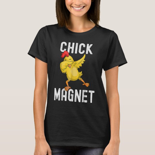 Cool Chick Magnet  Dabbing Chicken Glad Påsk T Shirt (Framsida)