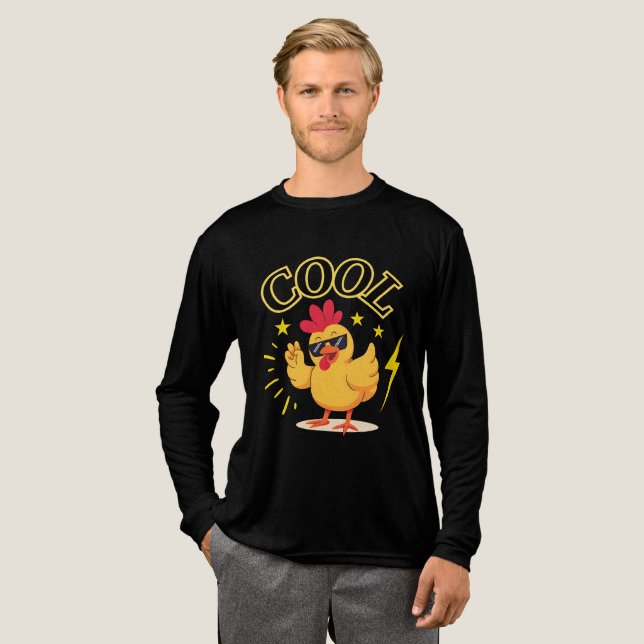 Cool Chick – Retro Rolig Kyckling T-Shirt (Hel framsida)