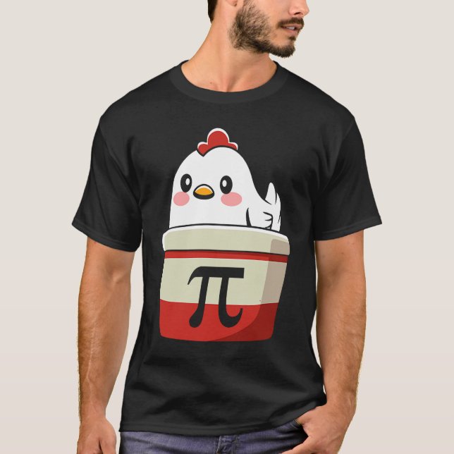 Cool Chicken Pot Pi Symbol Math för lärare Stude T Shirt (Framsida)