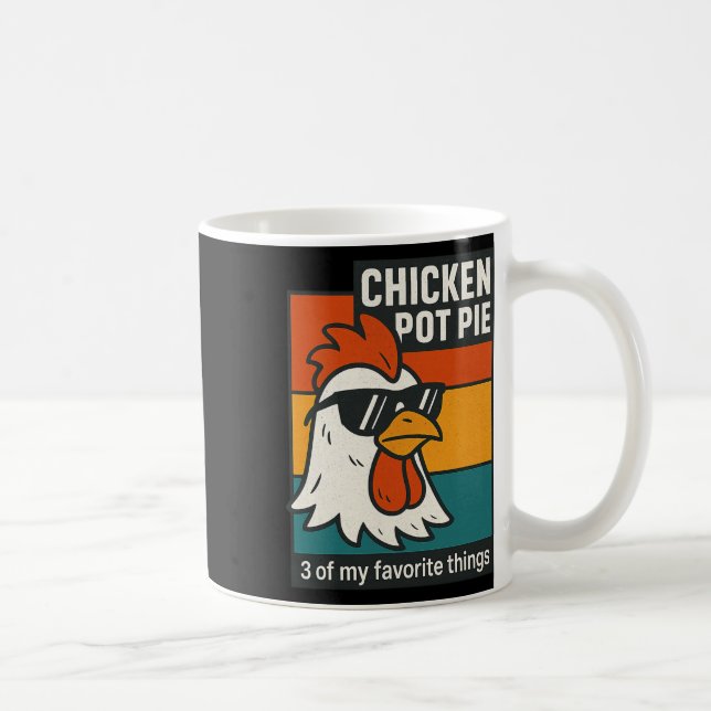 Cool Chicken Pot Pie Funny Retro Humor  Kaffemugg (Höger)