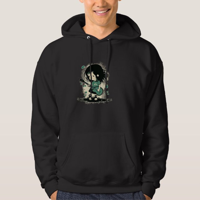 Cool Children with Guitar Hoodie (Framsida)