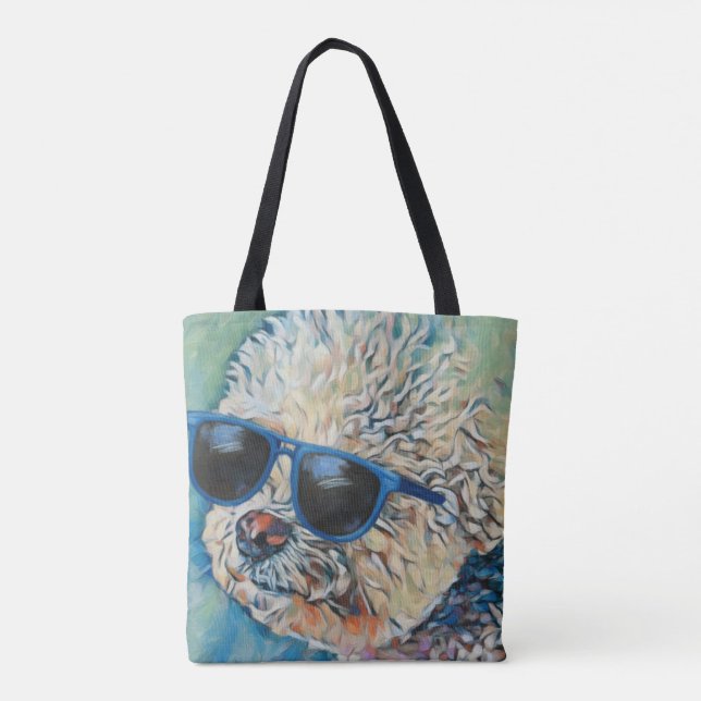 Cool 'Chon Bichon Flexibel Magnet Tygkasse (Baksida)