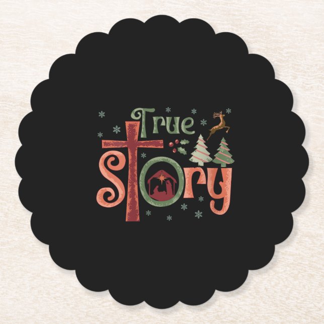 Cool Christian Christmas Resurrection Day Jesus Tr Underlägg Papper (Framsida)