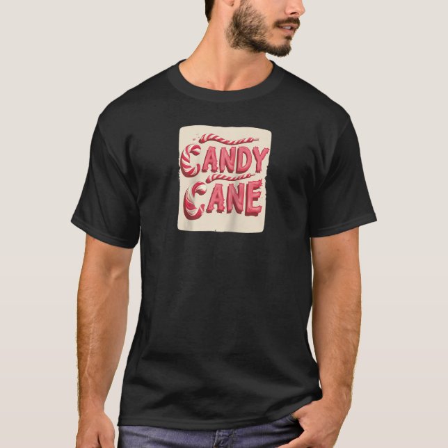Cool Christmas Candy for Festive Cane Lovers Ragla T Shirt (Framsida)