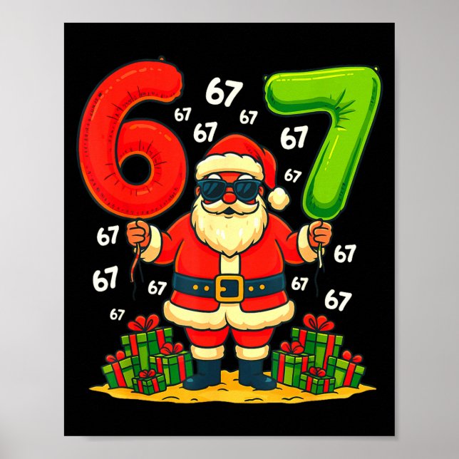 Cool Christmas Six Seven Santa Claus 6 7 Funny Gen Poster (Framsidan)