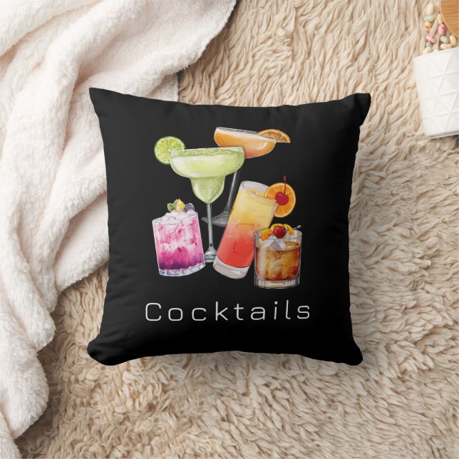 Cool Cocktails Square Throw Pillow Kudde (Filt)