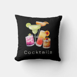 Cool Cocktails Square Throw Pillow Kudde