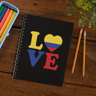 Cool Colombia Flag Love Anteckningsbok