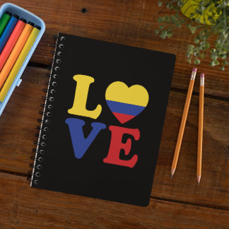 Cool Colombia Flag Love Anteckningsbok