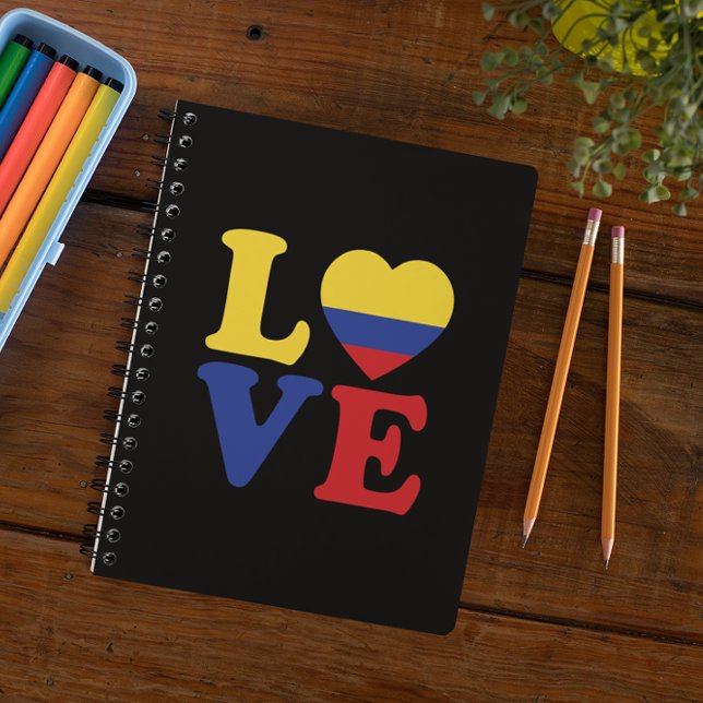 Cool Colombia Flag Love Anteckningsbok (colombia flag love notebook)