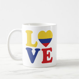 Cool Colombia Flag Love Kaffemugg