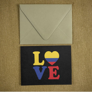 Cool Colombia Flag Love Vykort