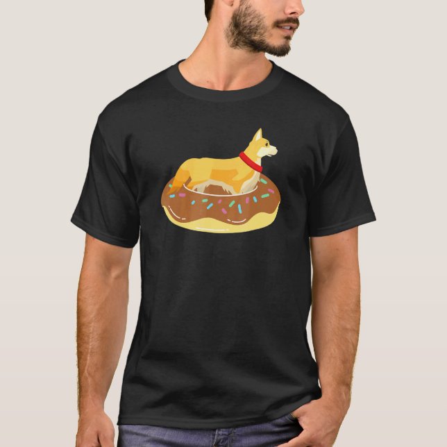 Cool Corgi-munk Pool Float På Hund T-shirt (Framsida)