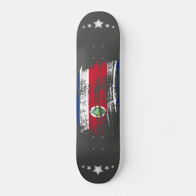 Cool costaricansk flaggdesign old school skateboard bräda 21,6 cm (Framsida)