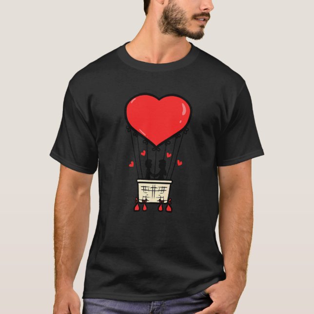 Cool Couple Heart Valentine's Day  Romantic T Shirt (Framsida)