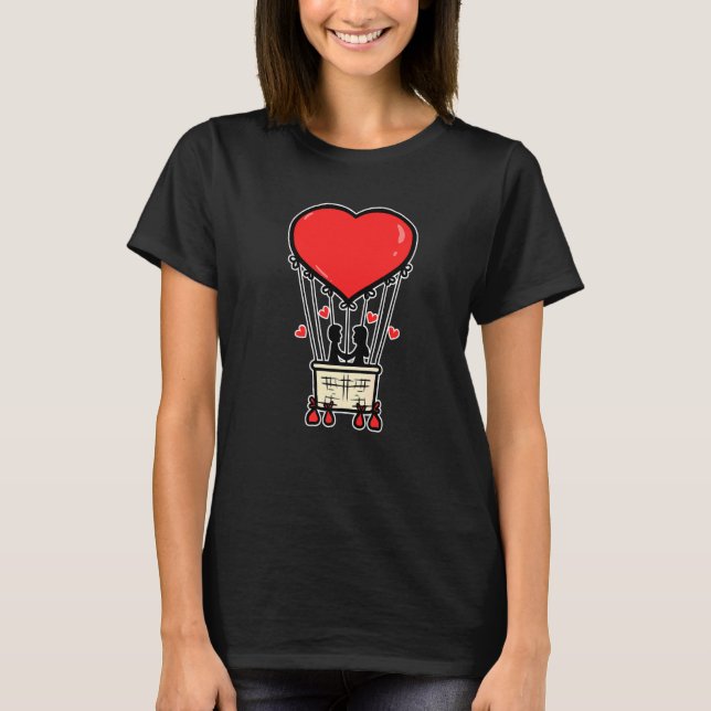 Cool Couple Heart Valentine's Day  Romantic T Shirt (Framsida)