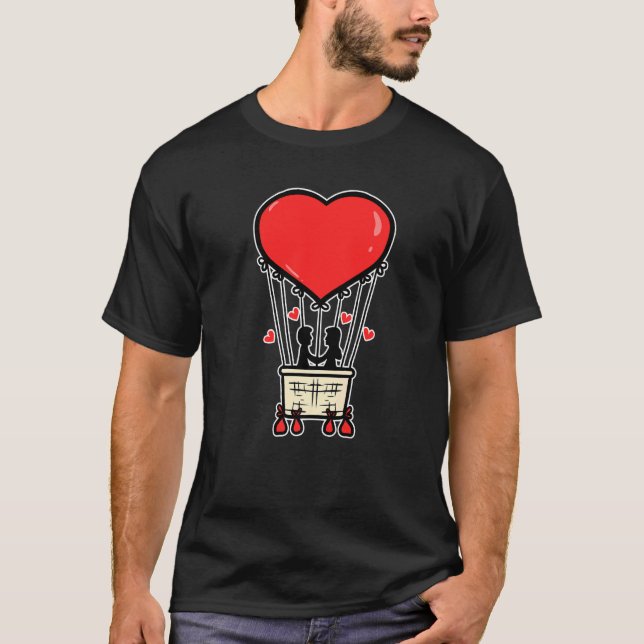 Cool Couple Heart Valentine's Day  Romantic T Shirt (Framsida)