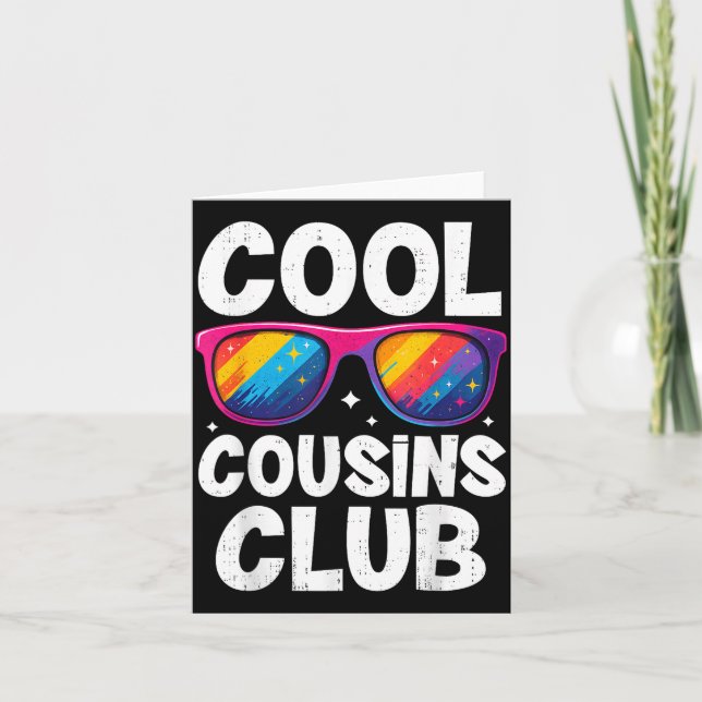 Cool Cousins Club Family Matching Funny Cousin Squ Kort (Framsida)