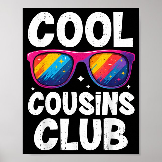 Cool Cousins Club Family Matching Funny Cousin Squ Poster (Framsidan)