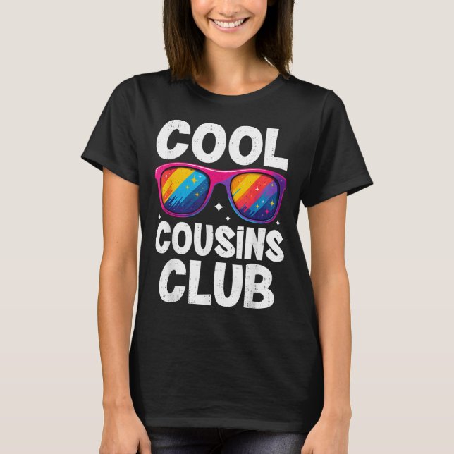 Cool Cousins Club Family Matching Funny Cousin Squ T Shirt (Framsida)