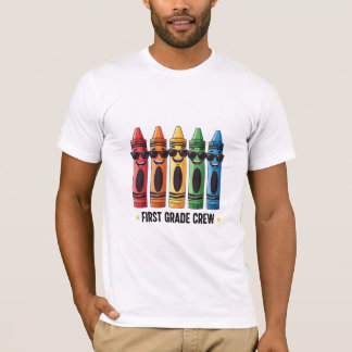 Cool Crayon First Grade Crew Tillbaka till skolan T Shirt