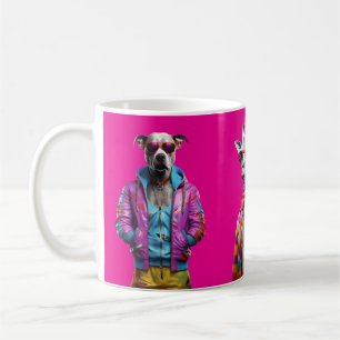 Cool Crew – Färgglada Djurgänget Hot Pink Kaffemugg