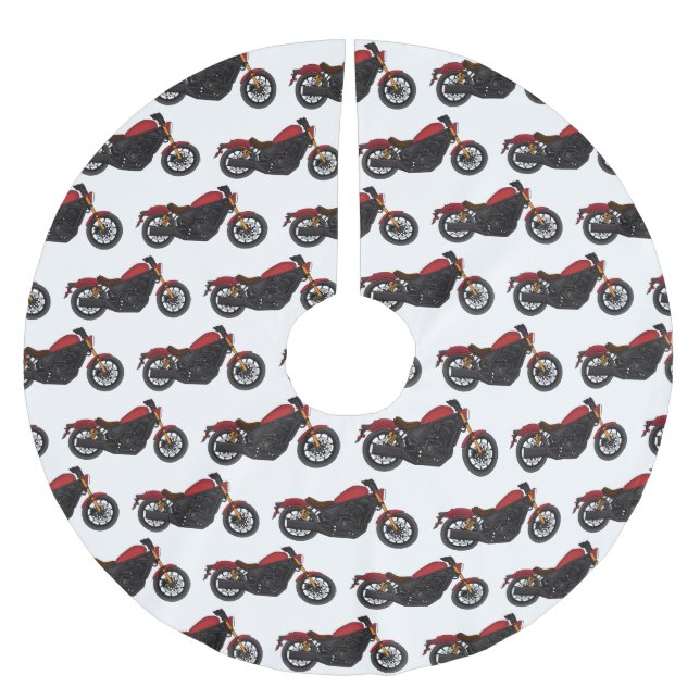 Cool cruiser stil motorcykel julgransmatta borstad polyester (Framsidan)