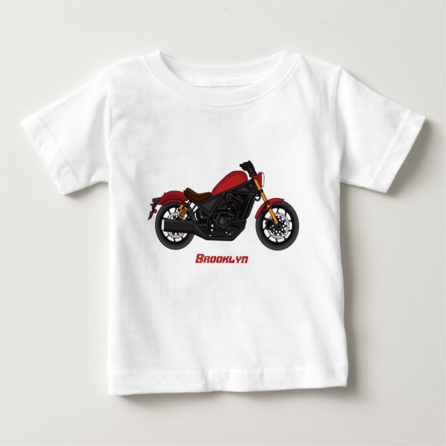Cool cruiser style motorcycle  t shirt (Framsida)