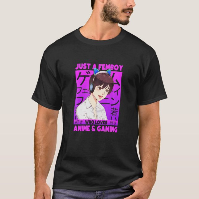 Cool Cute Femboy Anime T Shirt (Framsida)