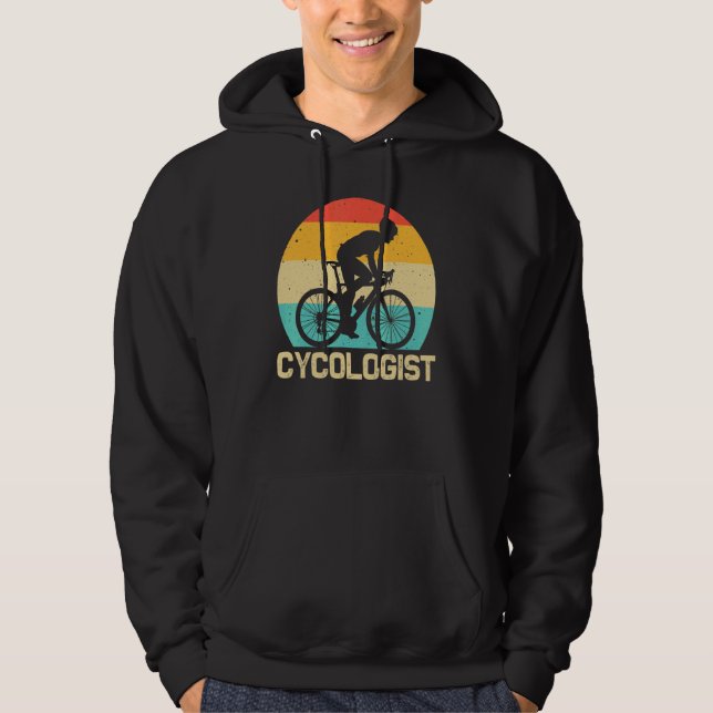 Cool Cycling For Men Women Cyclist Bicycle Mountai Hoodie (Framsida)