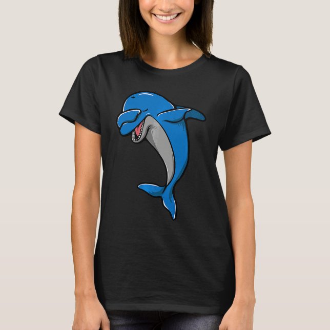 Cool Dabbing Dolphin Whale Cute Dolphins Lover Men T Shirt (Framsida)