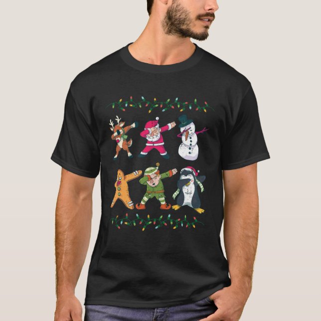 Cool Dabbing Festive Designs X Mas T Shirt (Framsida)