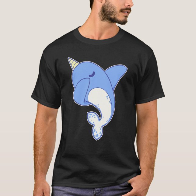 Cool Dabbing Narwhal T Shirt (Framsida)