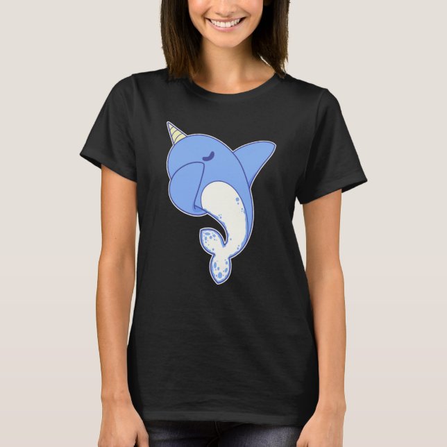 Cool Dabbing Narwhal T Shirt (Framsida)