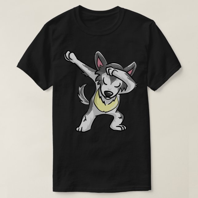 Cool Dabbing Wolf  Funny Hiphop Coyote Dog Dancing T Shirt (Design framsida)