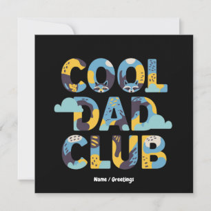 Cool Dad Club Roligt Fars dag Födelsedagspresent  Inbjudningar
