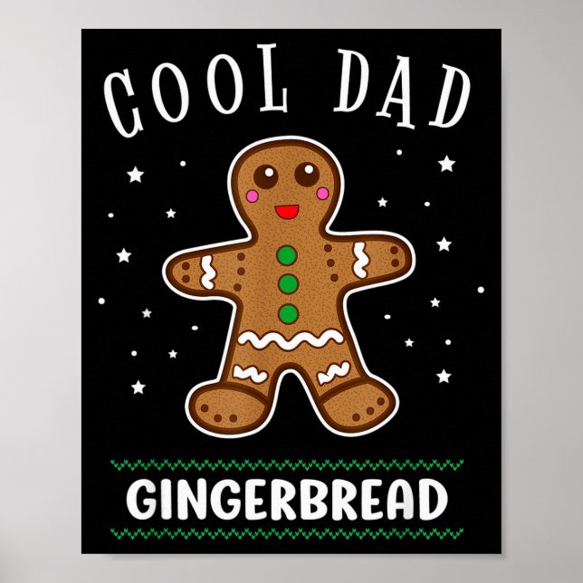 Cool Dad Gingerbread Man Cookie Family Christmas P Poster (Framsidan)