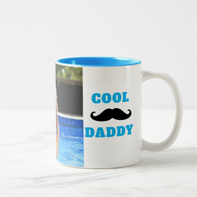Cool Daddy Citat Fars Dag Foto Två-Tonad Mugg (Höger)