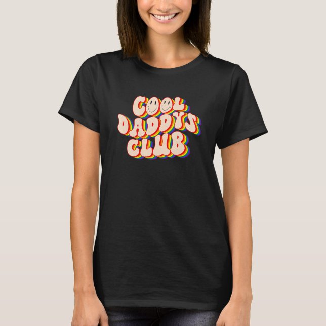 Cool Daddys Club HBTQ Pride Månregnbåge HBTQ Stolt T Shirt (Framsida)