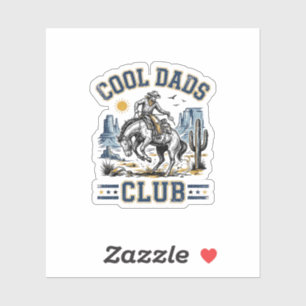 Cool Dads Club Vintage Cowboy Western Skjorta Desi Klistermärken