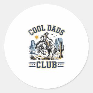 Cool Dads Club Vintage Cowboy Western Skjorta Desi Runt Klistermärke