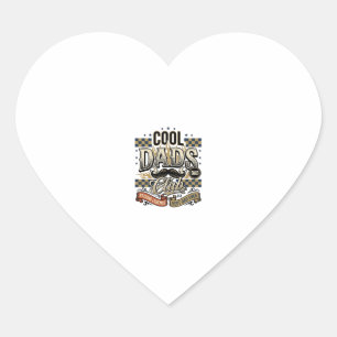 Cool Dads Club Vintage Gravyr Pappa Tröja Design_ Hjärtformat Klistermärke