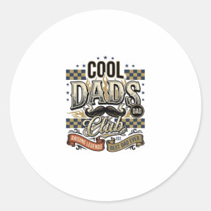 Cool Dads Club Vintage Gravyr Pappa Tröja Design_ Runt Klistermärke