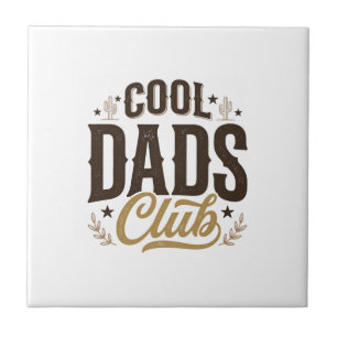 Cool Dads Club Vintage Pappa Tröja Design_1 Kakelplatta