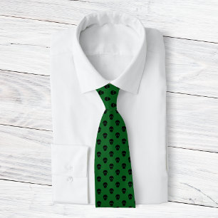 Cool Dark Green Black Skull Dots Pattern Mens Slips