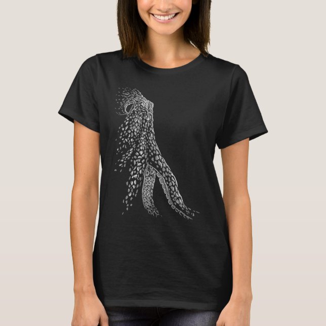 Cool deep sea gray octopus t shirt (Framsida)