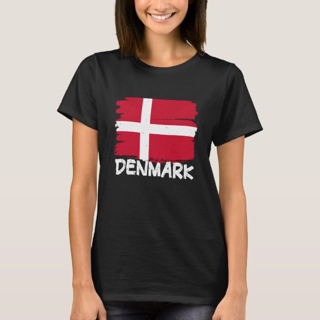 Cool Denmark Flag T Shirt (Framsida)