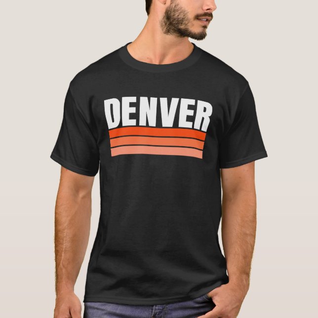 Cool Denver Orange Striped Simple & Basic Minimal  T Shirt (Framsida)